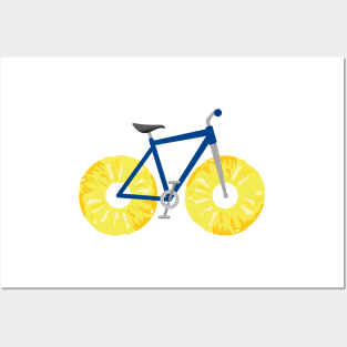 Bicycle With Fresh Pineapple Slice Rings Wheels Posters and Art